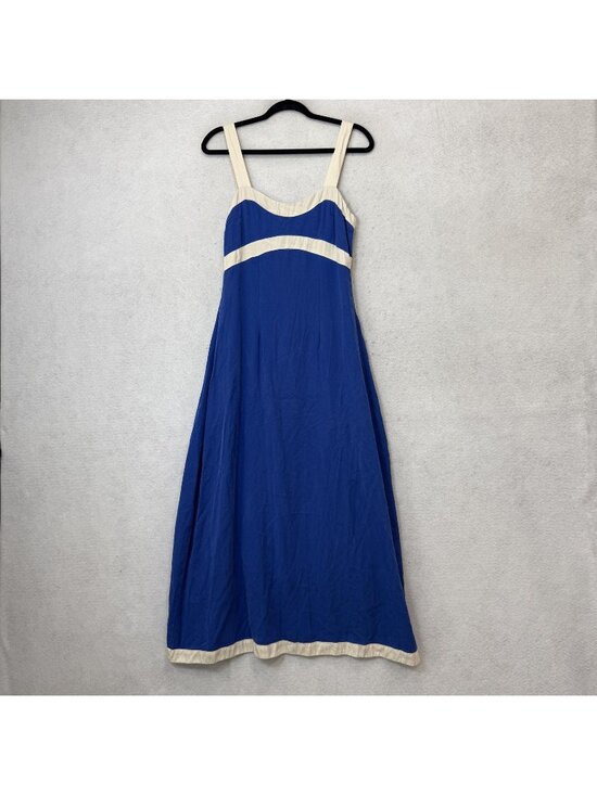 SANCIA Dresses & Skirts - Sancia Dress Womens Small Blue Colorblock Strappy Scoop Neck Maxi Sundress
